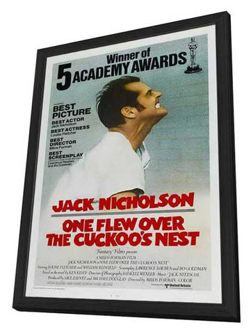 One Flew Over The Cuckoo's Nest 11 x 17 Movie Poster - Style I - in Deluxe Aluminum Frame