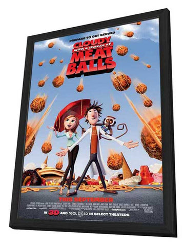 Cloudy with a Chance of Meatballs 11 x 17 Movie Poster - Style B - in Deluxe Aluminum Frame