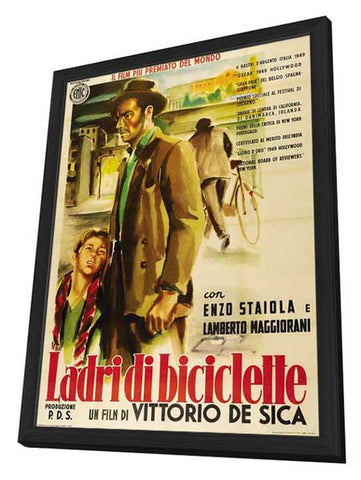 The Bicycle Thief 11 x 17 Movie Poster - Italian Style C - in Deluxe Wood Frame