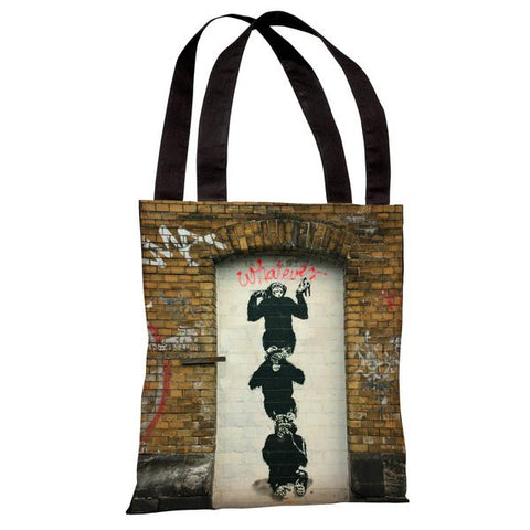 Monkey Business Tote Bag by Banksy