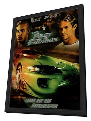 The Fast and the Furious 11 x 17 Movie Poster - German Style A - in Deluxe Wood Frame