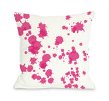 Eva Splatters - White Pink Throw Pillow by OBC 18 X 18