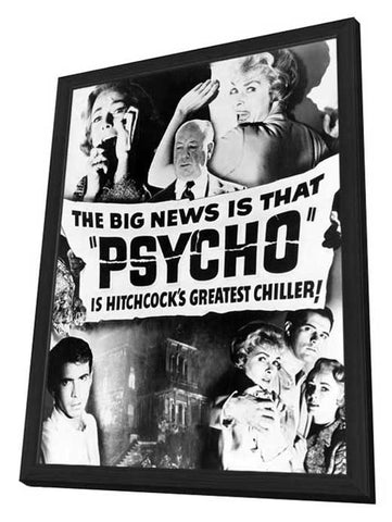 Psycho 11 x 17 Movie Poster - Style C - in Deluxe Aluminum Frame