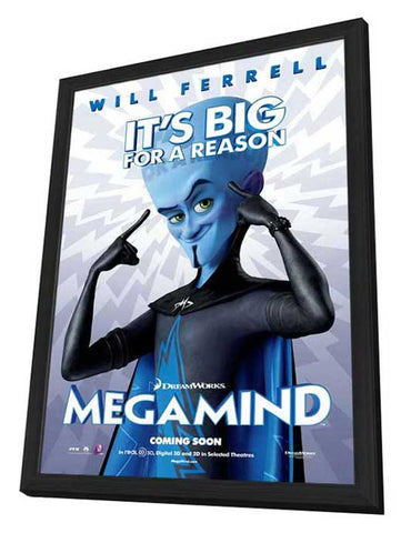 Megamind 11 x 17 Movie Poster - Style B - in Deluxe Aluminum Frame