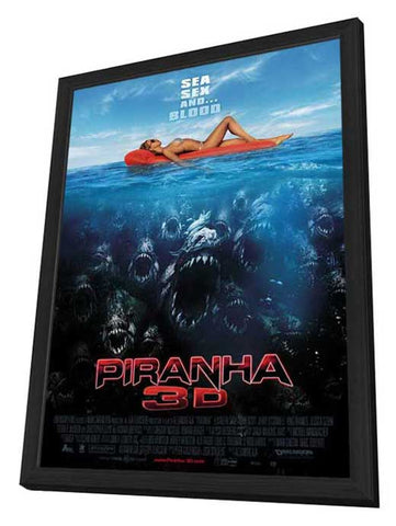 Piranha 3-D 11 x 17 Movie Poster - Style C - in Deluxe Aluminum Frame