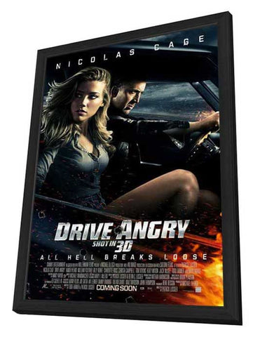 Drive Angry 3D 11 x 17 Movie Poster - Style A - in Deluxe Aluminum Frame