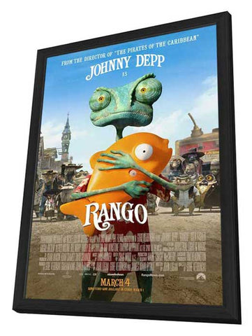 Rango 11 x 17 Movie Poster - Style C - in Deluxe Aluminum Frame