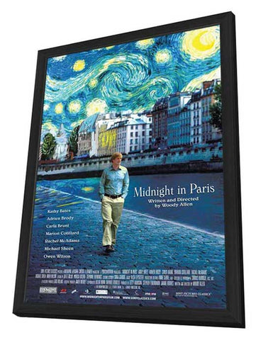 Midnight in Paris 11 x 17 Movie Poster - Style A - in Deluxe Aluminum Frame