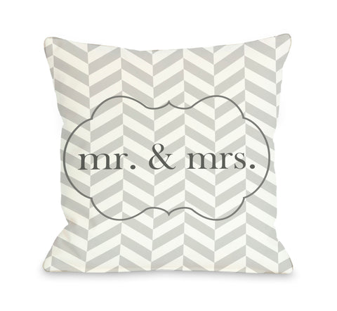 Mr & Mrs Frame Throw Pillow by OBC 18 X 18
