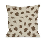 Wooly Mammoth - Oatmeal Brown Throw Pillow by OBC 18 X 18