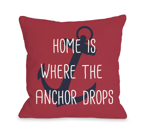 Anchor Drops Throw Pillow by OBC 18 X 18