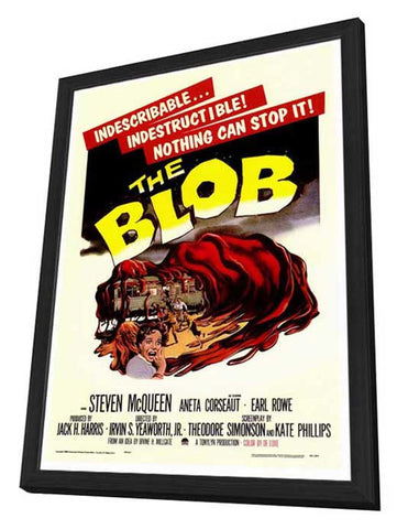 The Blob 27 x 40 Movie Poster - Style A - in Deluxe Wood Frame