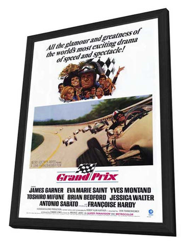 Grand Prix 27 x 40 Movie Poster - Style A - in Deluxe Wood Frame