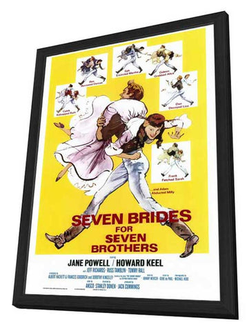 Seven Brides for Seven Brothers 27 x 40 Movie Poster - Style A - in Deluxe Wood Frame