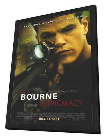 The Bourne Supremacy 27 x 40 Movie Poster - Style A - in Deluxe Wood Frame