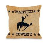 Wanted Cowboy Reward - Tan Multi Throw Pillow by OBC 18 X 18