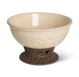 Acanthus Ceramic Bowl with Pedestal