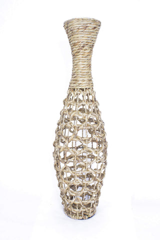 ArtFuzz 36 inch Woven Floor Vase - Natural Water Hyacinth in Natural Water Hyacinth
