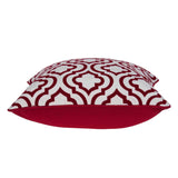 ArtFuzz 20 inch X 0.5 inch X 20 inch Transitional Red and White Cotton Pillow Cover