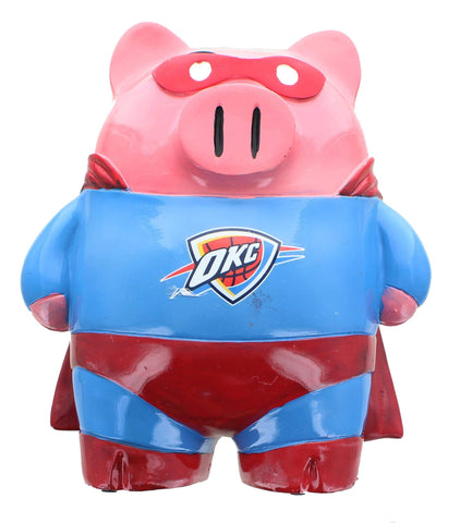 Forever Collectibles NBA Oklahoma City Thunder Piggy Bank, Team Colors, One Size