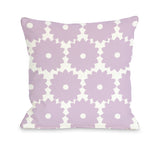 One Bella Casa Gia Flower Print - Lilac Throw Pillow by OBC 16 X 16