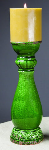 MWW Ceramic Candlestick Emerald Large S Set of 2