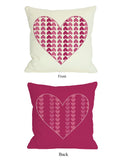 Repeating Heart Throw Pillow, 18 H x 18 W