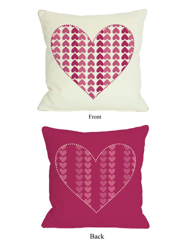Repeating Heart Throw Pillow, 18 H x 18 W