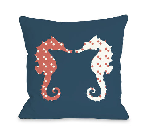 One Bella Casa BFF Seahorse Throw Pillow by OBC 16 X 16