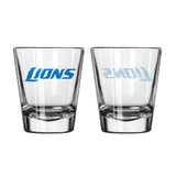 Boelter Brands NFL Detroit Lions Shot GlassSatin Etch Style 2 Pack, Team Color, One Size