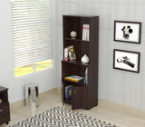 63 inch Espresso Melamine and Engineered Wood Bookcase with a Storage Area