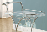 ArtFuzz 34 inch Chrome Metal and Clear Tempered Glass Server Home Bar