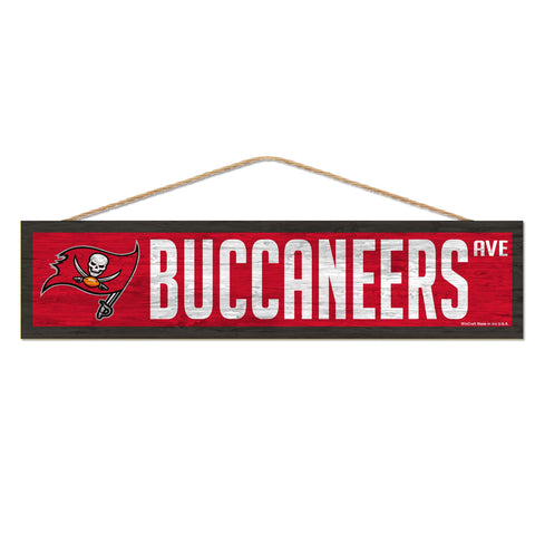 WinCraft NFL Tampa Bay Buccaneers SignWood Avenue Design, Team Color, 4x17