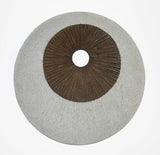 ArtFuzz 26 inch X 3.35 inch Brown & Gray Round Double Layer Ribbed Wall Decor