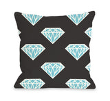 One Bella Casa All Over Diamonds - Aqua Throw Pillow by OBC 16 X 16
