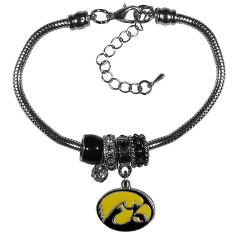Siskiyou NCAA Iowa Hawkeyes Euro Bead Bracelet