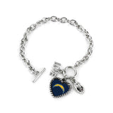 aminco NFL Los Angeles Chargers Charmed Love Football Bracelet