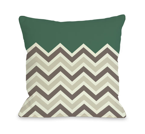 One Bella Casa Chevron Solid - Emerald Throw Pillow by OBC 18 X 18