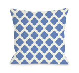 All Over Moroccan Pillow, Palace Blue Ivory