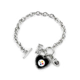 Aminco International NFL Pittsburgh Steelers Charmed Love Football Bracelet