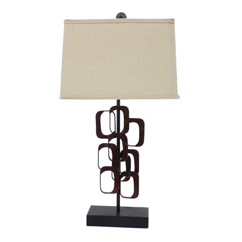 ArtFuzz 29 inch X 29 inch X 8 inch Bronze Minimalist Accent Table Lamp