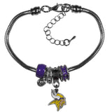 Siskiyou NFL Minnesota Vikings Euro Bead Bracelet, 7.5", Purple