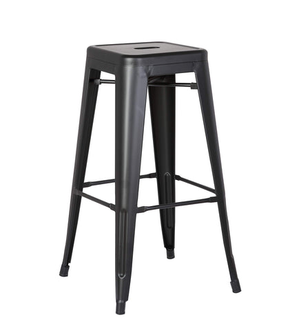 ArtFuzz 30 inch Matte Black Backless Metal Barstool with a Set of 2