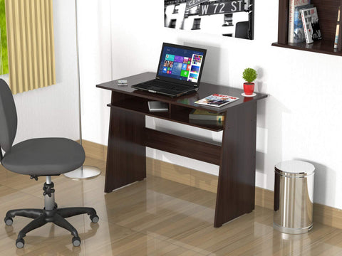 30 inch Elegant Espresso Melamine & Engineered Wood Writing Desk with a Storage Area