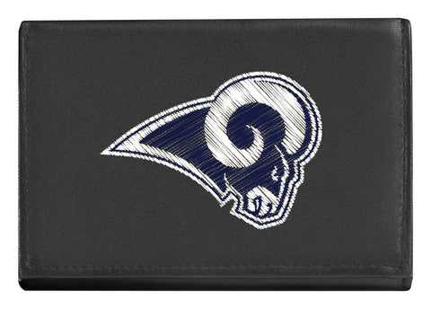 Rico Industries NFL Los Angeles Rams Embroidered Leather Trifold Wallet