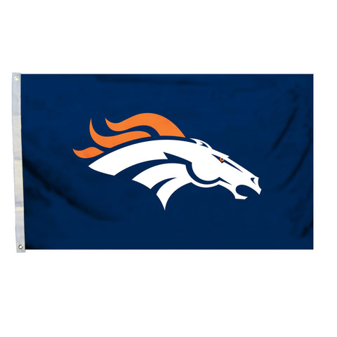 Fremont Die NFL Flag with Grommets, Denver Broncos, Logo
