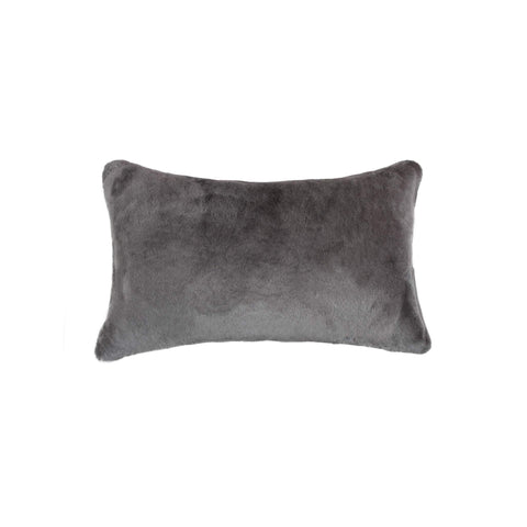 ArtFuzz Sheepskin Pillow 12 inch X 20 inch - Grey
