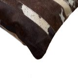 ArtFuzz Torino Classic Large Madrid Cowhide Pillow 22 inch X 22 inch - Chocolate/White