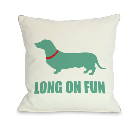 Bentin Pet Decor Dachshund Long on Fun Throw Pillow