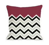 One Bella Casa Chevron Solid - Red Throw Pillow by OBC 16 X 16